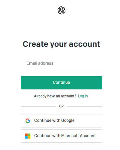 Create an OpenAI account